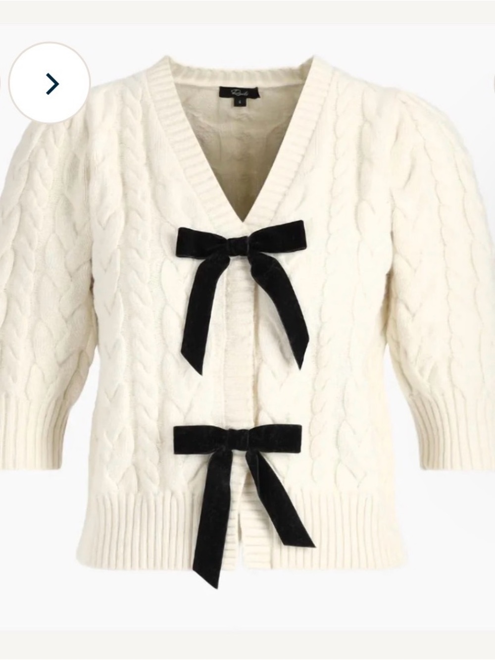 Rails Clarissa Bow Detail Cotton Blend Cardigan NWOT